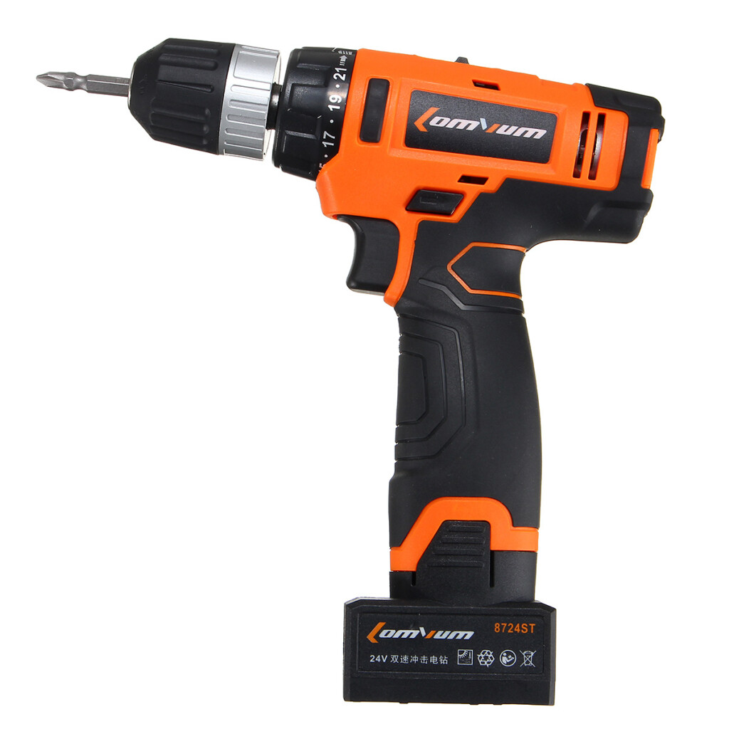 24V Electric Cordless Hammer Drill Driver Lithium Ion 0 1450R MIN Speed 