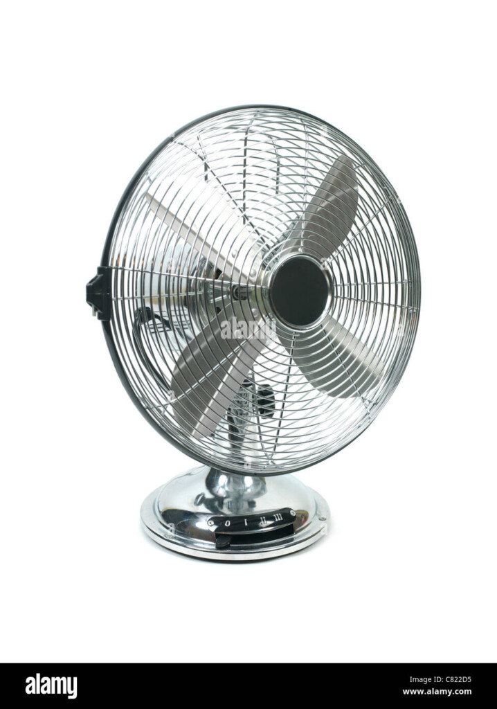 An Electric Fan Isolated On White Stock Photo Alamy