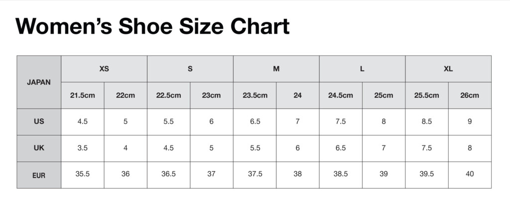 Australian Women S Shoe Size Conversion Chart Bios Pics
