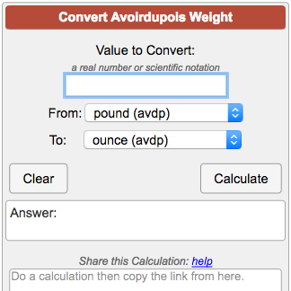 Avoirdupois Weight Conversion Calculator