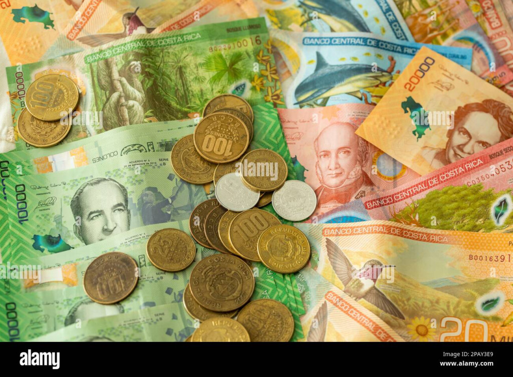 Costa Rica Money Lots Of Banknotes And Coins All Values Costa Rica 