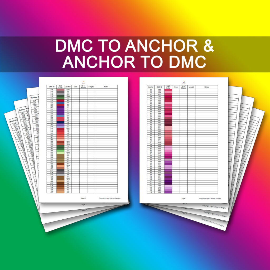  Dmc To Anchor Conversion Chart 