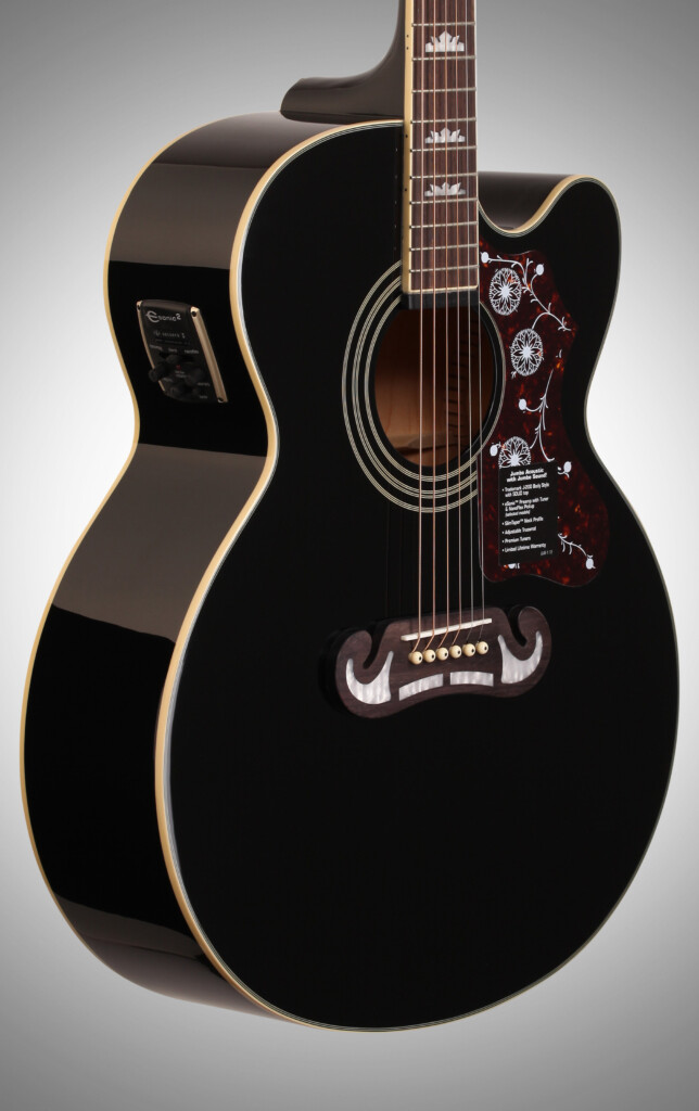 Epiphone EJ 200SCE Jumbo Cutaway Acoustic Electric Guitar Black