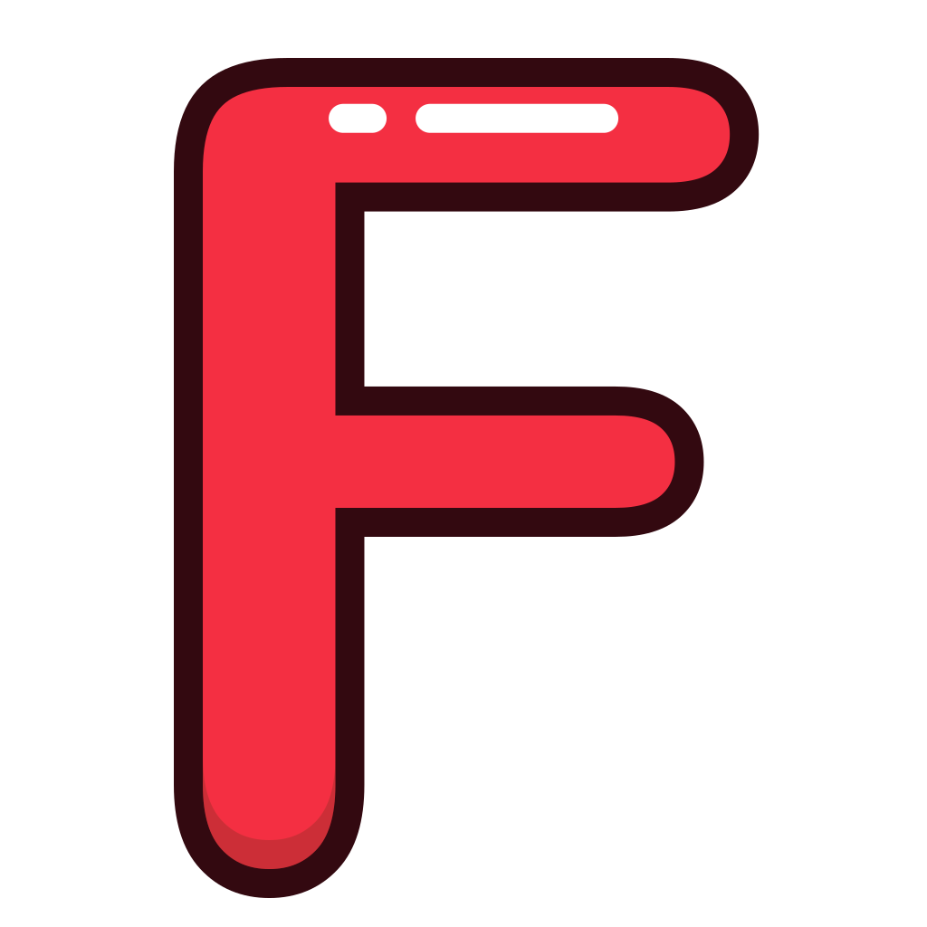 F Letter Red Alphabet Letters Icon Free Download
