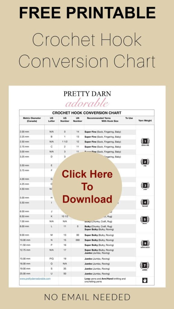 Free Printable Crochet Hook Conversion Chart Crochet Hook Conversion 