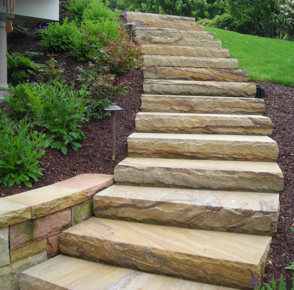 Hand faced Sandstone Steps Sophisticated With Lots Of Character 
