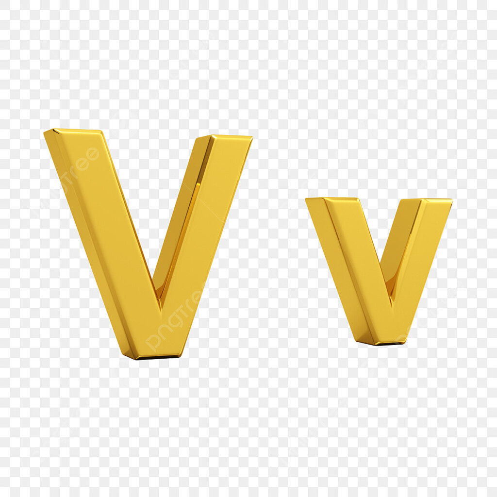 Letter V Clipart Vector Gold Letter V V Letter Letter V PNG Image 