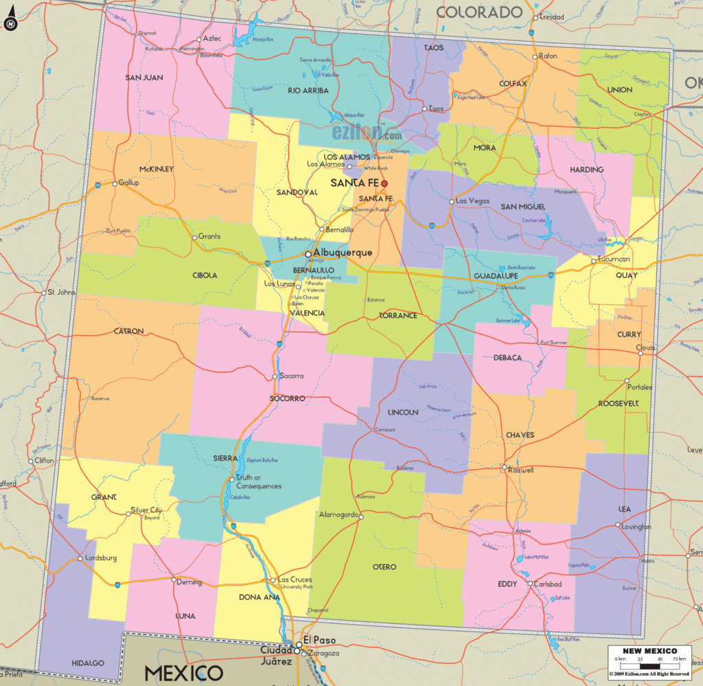 Map Of New Mexico State USA Ezilon Maps