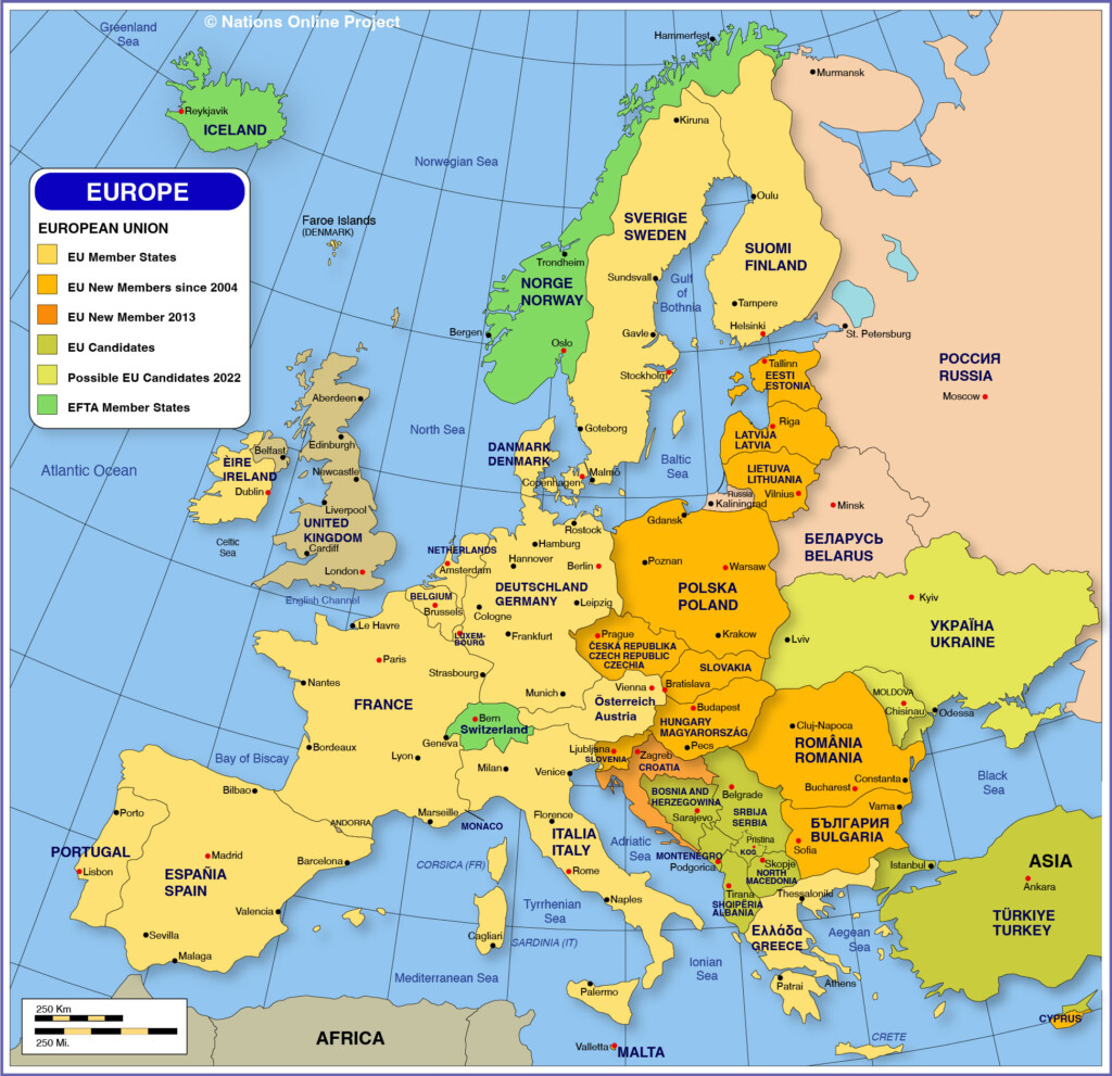 Map Of States Of The European Union Nations Online Project
