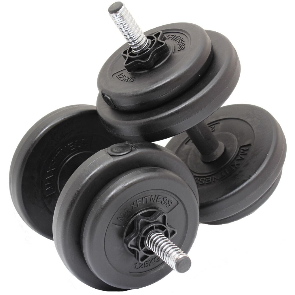 MAX FITNESS 15KG DUMBBELL FREE WEIGHTS SET HOME GYM WORKOUT TRAINING 