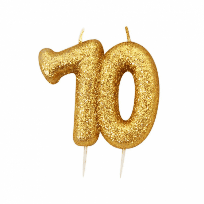 Number 70 Gold Glitter Birthday Cake Candle Birthday Cake Topper