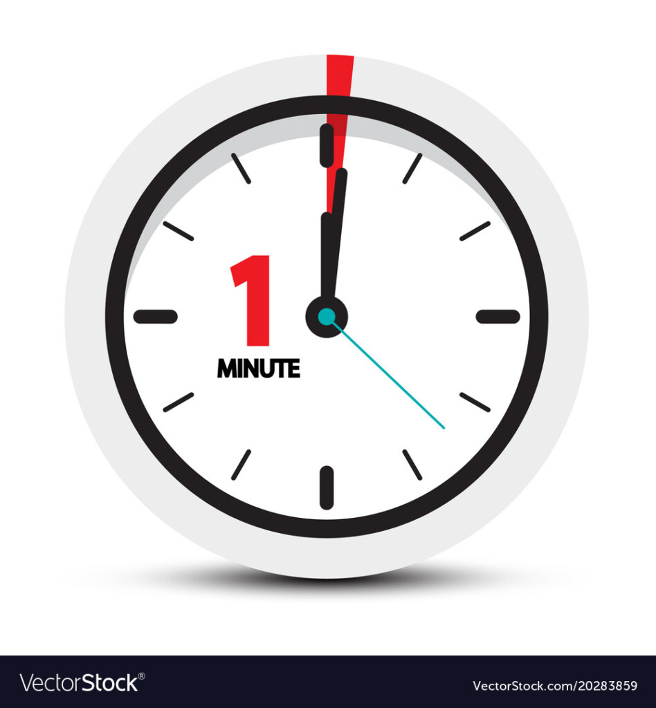 One Minute Clock Icon Royalty Free Vector Image