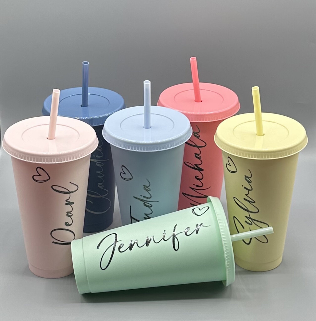Personalised Cold Cup With Lid Straw Etsy UK