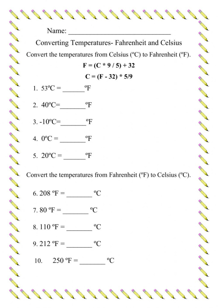 Physical Science Conversion Worksheets And Answers Scienceworksheets