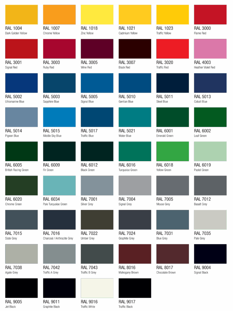Ral Colour Chart Ral Colour Chart Ral Colours Color Images My XXX Hot 