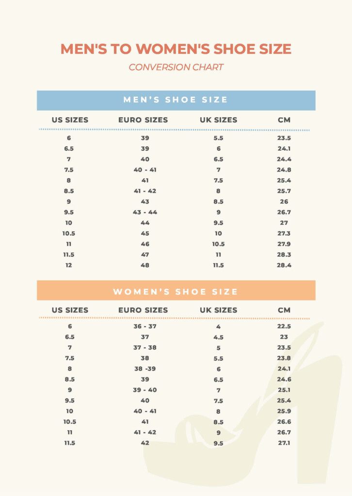 Shoe Size Chart Mens And Womens Conversion Flash Sales Bellvalefarms
