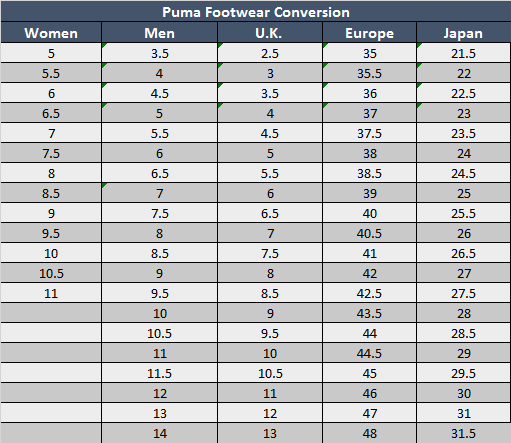 Sock Size Conversion Chart Minga