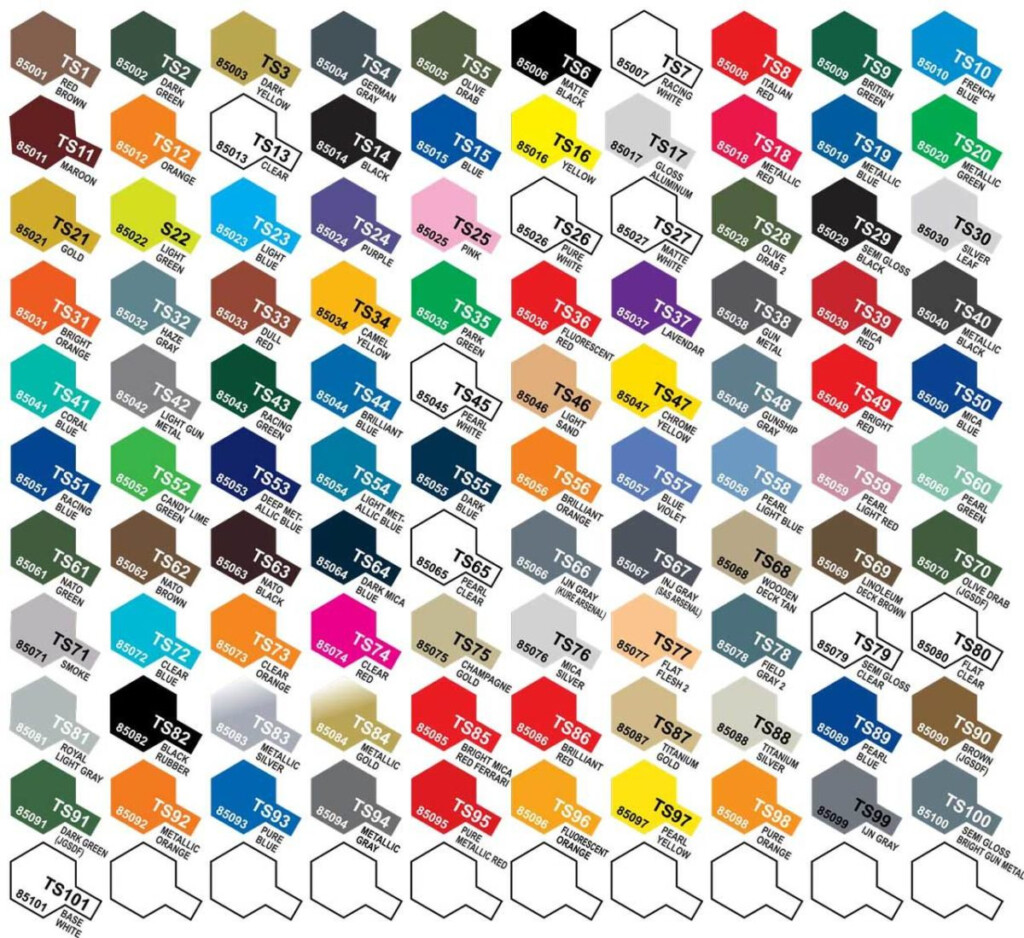 TAMIYA ACRYLIC PAINT CHART Chigun Hobbies