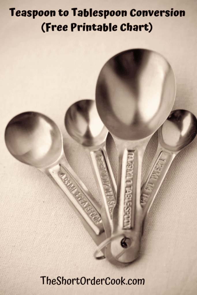 Teaspoon To Tablespoon Conversion Free Printable Chart The Short 